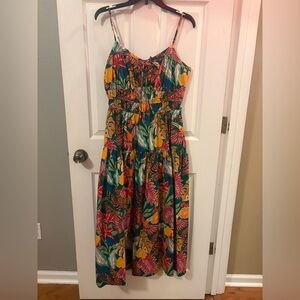 Gibson Latimer Colorful Floral Midi Dress
